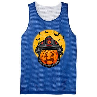 Firefighter Pumpkin Firefighter Halloween Fire Halloween Gift Mesh Reversible Basketball Jersey Tank