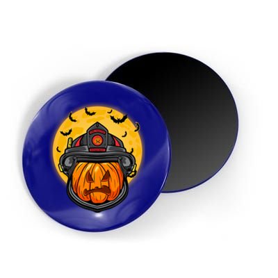 Firefighter Pumpkin Firefighter Halloween Fire Halloween Gift Magnet