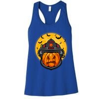 Firefighter Pumpkin Firefighter Halloween Fire Halloween Gift Women's Racerback Tank