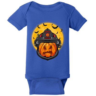 Firefighter Pumpkin Firefighter Halloween Fire Halloween Gift Baby Bodysuit