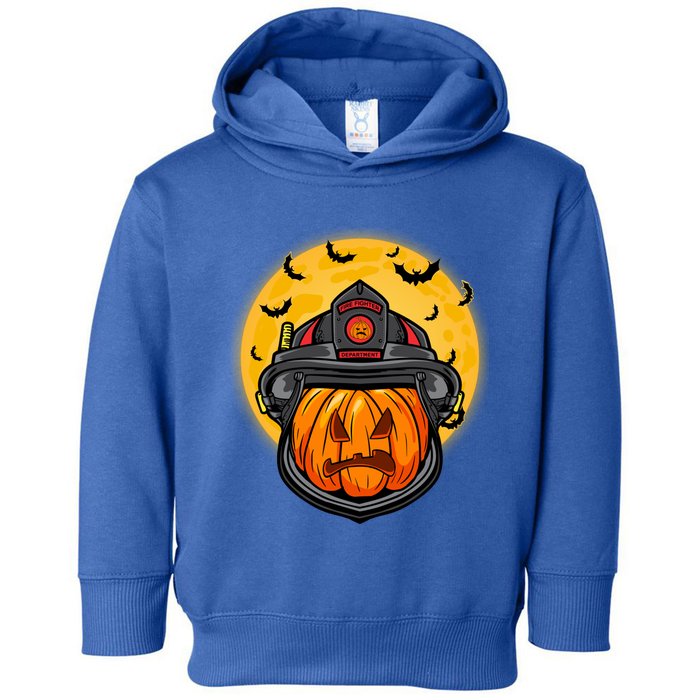 Firefighter Pumpkin Firefighter Halloween Fire Halloween Gift Toddler Hoodie