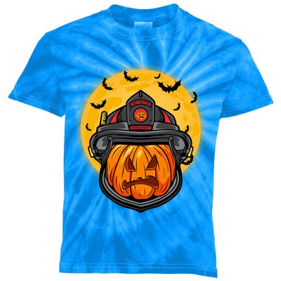 Firefighter Pumpkin Firefighter Halloween Fire Halloween Gift Kids Tie-Dye T-Shirt