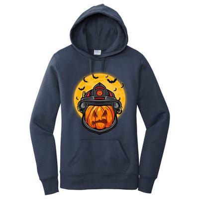 Firefighter Pumpkin Firefighter Halloween Fire Halloween Gift Women's Pullover Hoodie