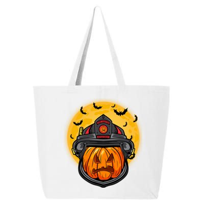 Firefighter Pumpkin Firefighter Halloween Fire Halloween Gift 25L Jumbo Tote