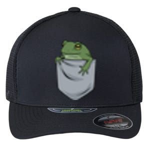 Frog Pocket For A Frog Fan Funny Flexfit Unipanel Trucker Cap