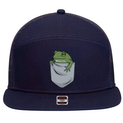 Frog Pocket For A Frog Fan Funny 7 Panel Mesh Trucker Snapback Hat