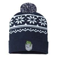 Frog Pocket For A Frog Fan Funny USA-Made Snowflake Beanie