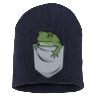 Frog Pocket For A Frog Fan Funny Short Acrylic Beanie