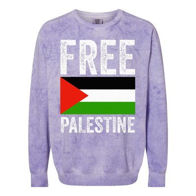 Free Palestine Colorblast Crewneck Sweatshirt