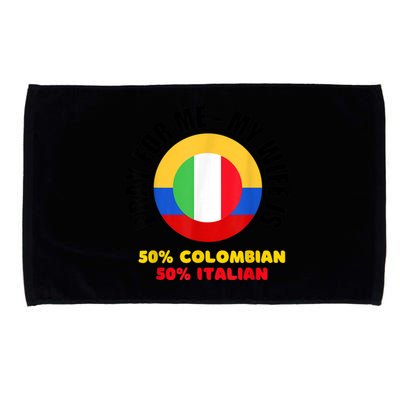 Funny Pray For Me, My Wife Is 50% Colombian 50% Italian Microfiber Hand Towel