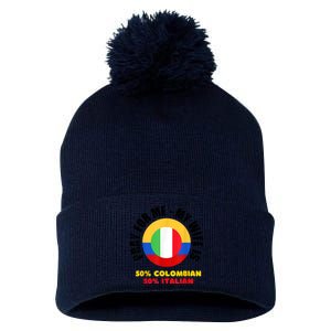 Funny Pray For Me, My Wife Is 50% Colombian 50% Italian Pom Pom 12in Knit Beanie