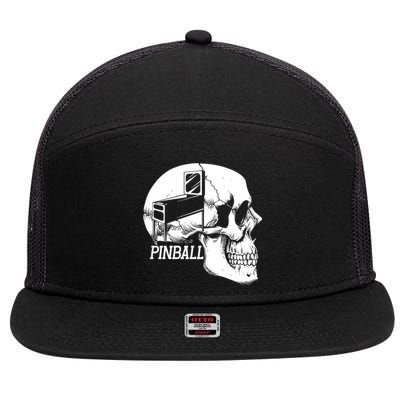 Funny Pinball Fan Skeleton Gaming Gamer Gift 7 Panel Mesh Trucker Snapback Hat