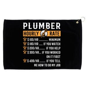 Funny Plumber Funny Gift Plumber Hourly Rate Gift Grommeted Golf Towel