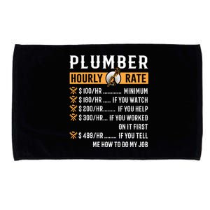 Funny Plumber Funny Gift Plumber Hourly Rate Gift Microfiber Hand Towel