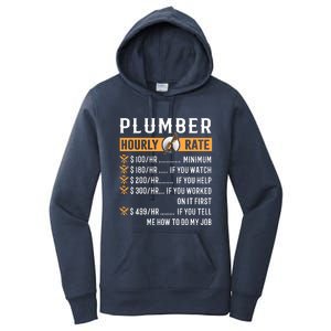 Funny Plumber Funny Gift Plumber Hourly Rate Gift Women's Pullover Hoodie