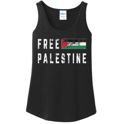 Free Palestine Flag Stand For Peace In The Middle East Ladies Essential Tank