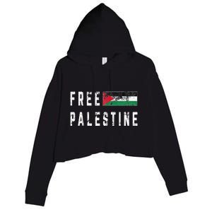 Free Palestine Flag Stand For Peace In The Middle East Crop Fleece Hoodie