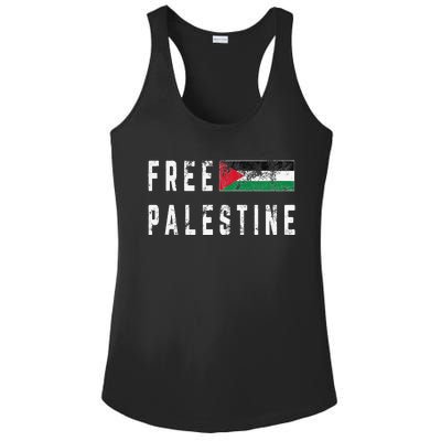 Free Palestine Flag Stand For Peace In The Middle East Ladies PosiCharge Competitor Racerback Tank