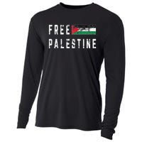 Free Palestine Flag Stand For Peace In The Middle East Cooling Performance Long Sleeve Crew