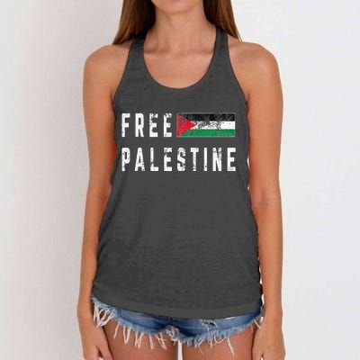 Free Palestine Flag Stand For Peace In The Middle East Women's Knotted Racerback Tank