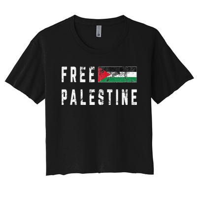 Free Palestine Flag Stand For Peace In The Middle East Women's Crop Top Tee