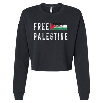 Free Palestine Flag Stand For Peace In The Middle East Cropped Pullover Crew