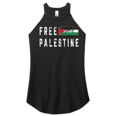 Free Palestine Flag Stand For Peace In The Middle East Women’s Perfect Tri Rocker Tank