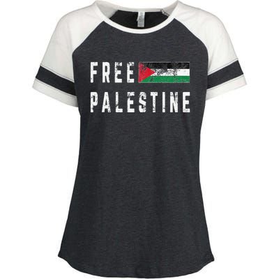 Free Palestine Flag Stand For Peace In The Middle East Enza Ladies Jersey Colorblock Tee