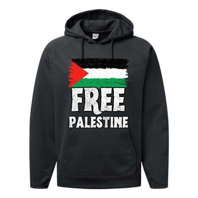 Free Palestine Flag Performance Fleece Hoodie