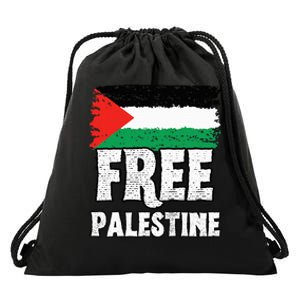 Free Palestine Flag Drawstring Bag