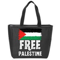 Free Palestine Flag Zip Tote Bag