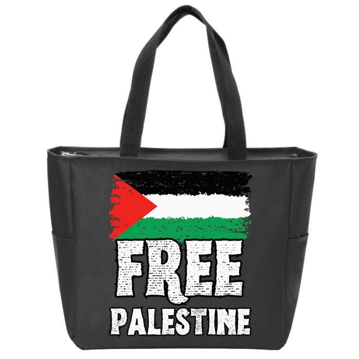 Free Palestine Flag Zip Tote Bag