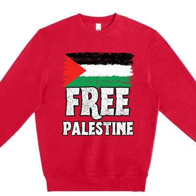 Free Palestine Flag Premium Crewneck Sweatshirt