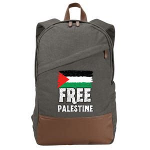 Free Palestine Flag Cotton Canvas Backpack