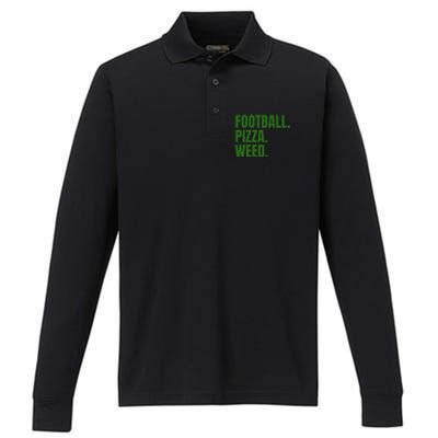 Football Pizza Performance Long Sleeve Polo