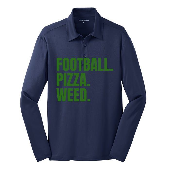 Football Pizza Silk Touch Performance Long Sleeve Polo