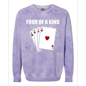 Funny Poker Four Of A Kind Aces Texas Holdem Lucky Poker Colorblast Crewneck Sweatshirt