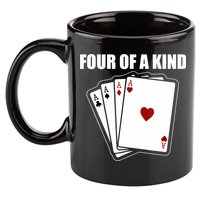 Funny Poker Four Of A Kind Aces Texas Holdem Lucky Poker 11oz C Handle Ceramic Mug