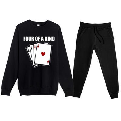 Funny Poker Four Of A Kind Aces Texas Holdem Lucky Poker Premium Crewneck Sweatsuit Set