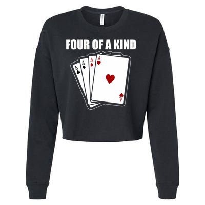 Funny Poker Four Of A Kind Aces Texas Holdem Lucky Poker Cropped Pullover Crew