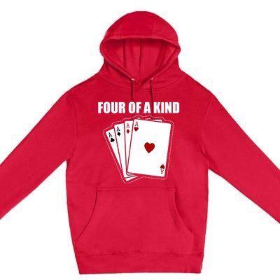 Funny Poker Four Of A Kind Aces Texas Holdem Lucky Poker Premium Pullover Hoodie