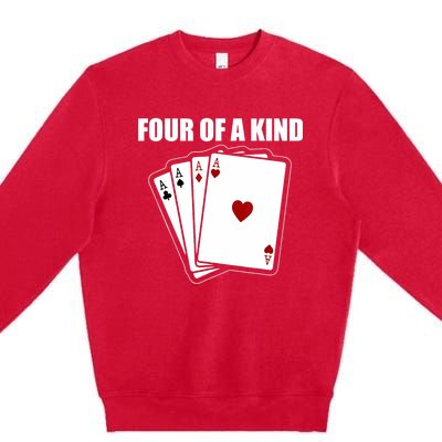 Funny Poker Four Of A Kind Aces Texas Holdem Lucky Poker Premium Crewneck Sweatshirt