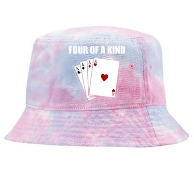 Funny Poker Four Of A Kind Aces Texas Holdem Lucky Poker Tie-Dyed Bucket Hat