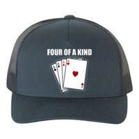 Funny Poker Four Of A Kind Aces Texas Holdem Lucky Poker Yupoong Adult 5-Panel Trucker Hat