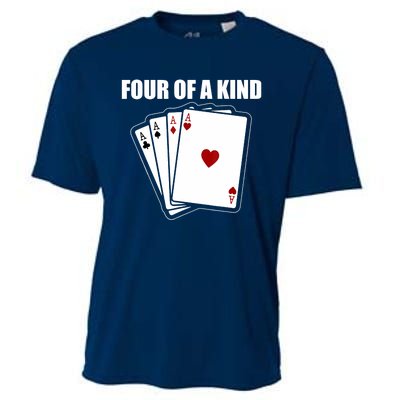 Funny Poker Four Of A Kind Aces Texas Holdem Lucky Poker Cooling Performance Crew T-Shirt