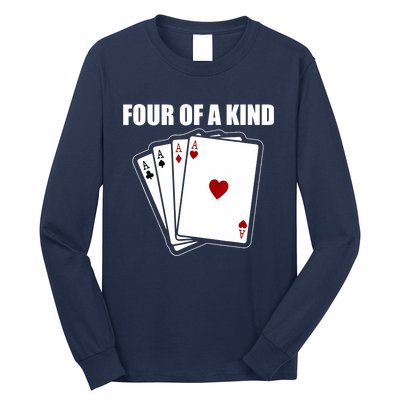 Funny Poker Four Of A Kind Aces Texas Holdem Lucky Poker Long Sleeve Shirt