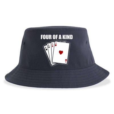 Funny Poker Four Of A Kind Aces Texas Holdem Lucky Poker Sustainable Bucket Hat