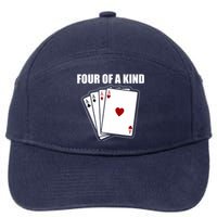 Funny Poker Four Of A Kind Aces Texas Holdem Lucky Poker 7-Panel Snapback Hat