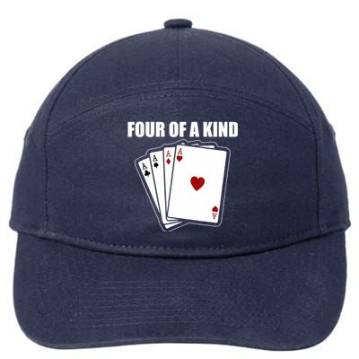 Funny Poker Four Of A Kind Aces Texas Holdem Lucky Poker 7-Panel Snapback Hat