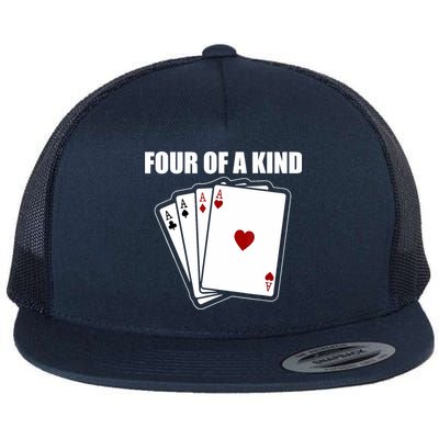 Funny Poker Four Of A Kind Aces Texas Holdem Lucky Poker Flatbill Hat